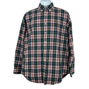 Ralph Lauren Men Casual Shirt Plaid Green Buttons Down Sz 16 1/2 34/45